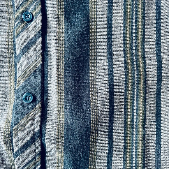 Brixton Bowery Flannel Long Sleeve Button Down Shirt Blue & Grey Large - Picture 5 of 8